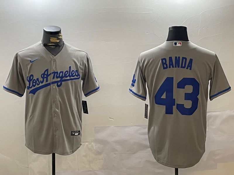 Men Los Angeles Dodgers #43 Banda Grey Game 2024 Nike MLB Jersey style 1209